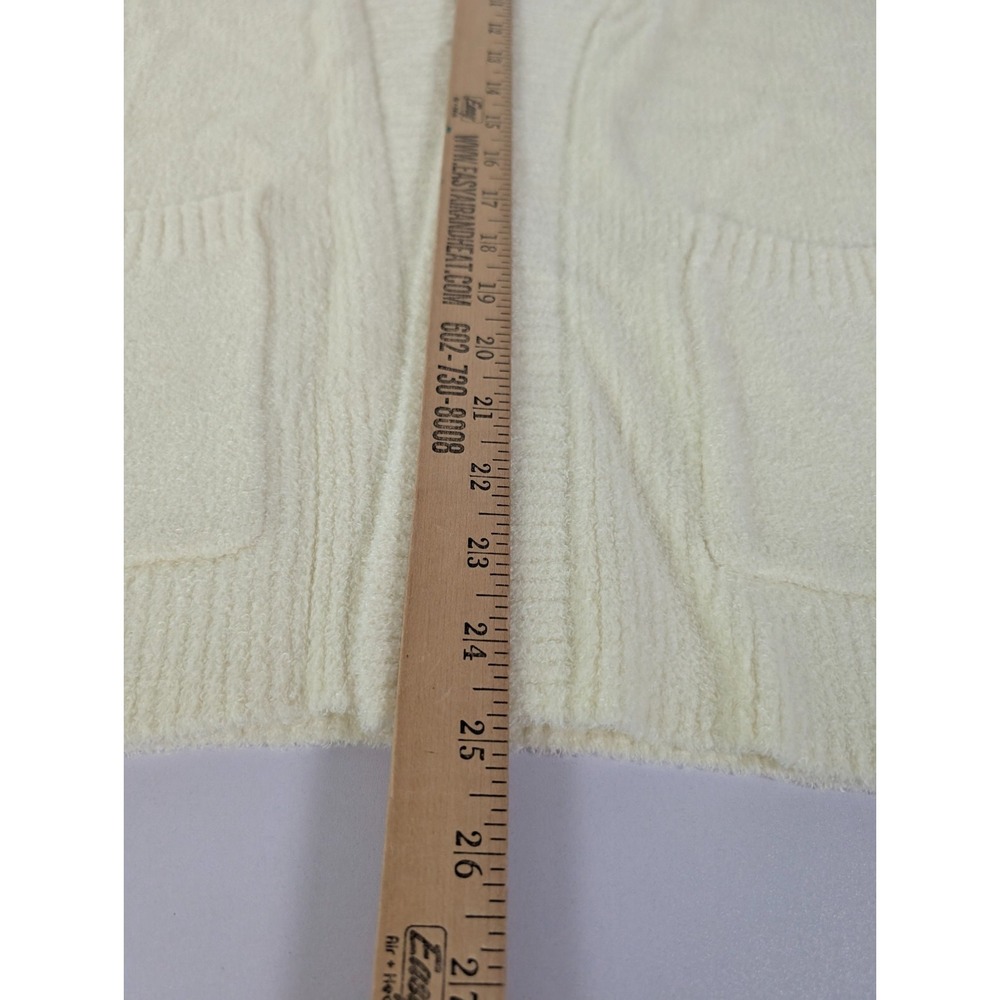 EXOFFICIO Sweater Womens Medium Ivory Open Cardigan Pockets Long Sleeve Stretch - Picture 10 of 11